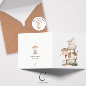 Carte poștală de Paște, felicitare de primăvară, card cadou pentru fermă -  - Artynos.ro
