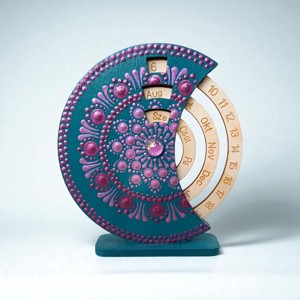 Mini calendar perpetuu - turcoaz - mov trandafiriu, , , ARTYNOS