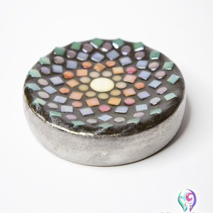 Mozaic de sticlă pentru lumânări sau săpun mandala rotundă -  - Artynos.ro
