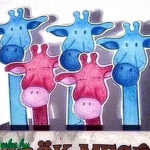 Semn de carte girafă albastră -  - Artynos.ro