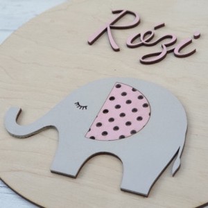 Placuta de identificare - elefant - cu culoare la alegere, , , Efectul natural al lemnului natural si culorile pastelate, curate, sunt semnele distinctive ale dec..., ARTYNOS