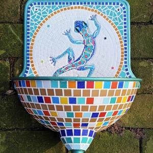 REKREDENC - Design mozaic, fântână de perete veche renovată, fântână - gecko - casă & stil de viață - accesorii pentru casă și grădină - decorațiuni exterioare și de grădină - Artynos.ro