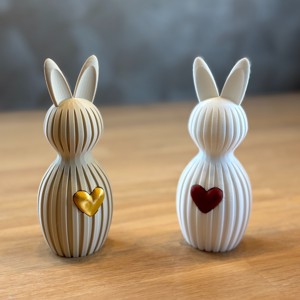 Iepuraș de Paște minimalist și modern, cu o inimioară detașabilă din burtică -  - Artynos.ro