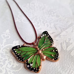 Pandantiv 2 în 1 cu două fețe, albastru-verde, cu fleur-de-lis regal - bijuterii - coliere - pandative - Artynos.ro