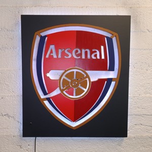 Arsenal - zidul fanilor clubului de fotbal, pictură murală iluminată - casă & stil de viață - accesorii pentru decorat casa - picturi murale - artă de perete din lemn - Artynos.ro