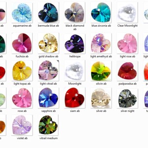Swarovski cristal pandantiv -18mm AB inima în mai multe culori -  - Artynos.ro