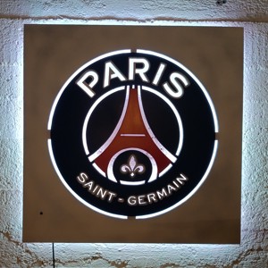 PSG, Paris Saint-Germain fani iluminat mural de perete., , , Pictura murala pentru fanii PSG masoara 55x55 cm, iar culoarea luminii de fundal poate fi schimbata..., ARTYNOS