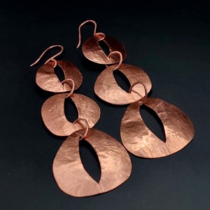 Cercei de declaratie rustici din cupru, , , ARTYNOS