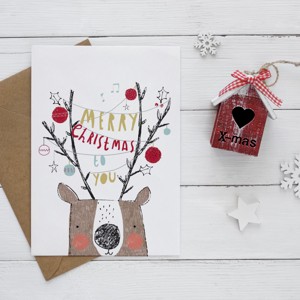 felicitare de Craciun, felicitare festiva, ren, , , ARTYNOS