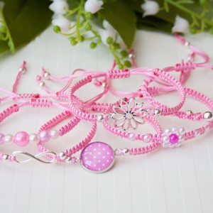 Brățară Macrame împletită - Infinity Pink -  - Artynos.ro