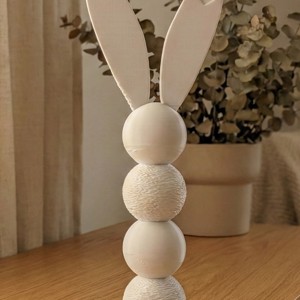 Statueta minimalista cu textura in forma de iepure � alb mat, decor de Paste / pentru casa, disponibila in mai multe culori, , , ARTYNOS