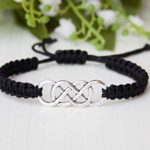 Bratara macramé impletita - negru infinit mare, , , ARTYNOS