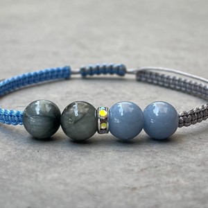 Brățară minerală cu ochi de vultur și angelită -  - Artynos.ro