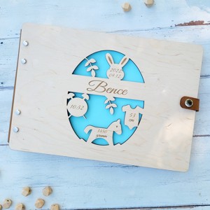 Carte de amintiri - jurnal pentru copii cu gravura personalizata - cal balansoar, , , Coperta din lemn gravat, produsa individual, a jurnalului pentru copii este personalizata prin grav..., ARTYNOS
