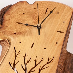 Ceas de perete din lemn, ceas rustic din lemn,  - casă & stil de viață - decorațiuni de casă - decorațiuni de pereți - ceasuri de perete - Artynos.ro