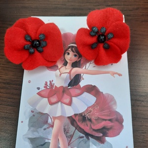  Cercei cu maci si stamine negre - Artynos.ro