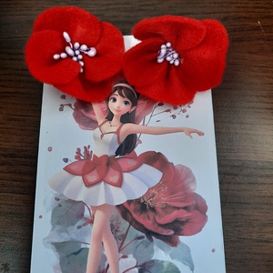  Cercei cu maci si stamine lila - bijuterii - cercei - clipsuri - Artynos.ro