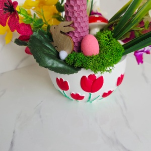 Decoratiune ghiveci cu lalele, Casa & Stil de viata, Decoratiuni de casa, Decoratiuni de masa si rafturi, Decoratiuni de masa, Aranjament de flori, ARTYNOS