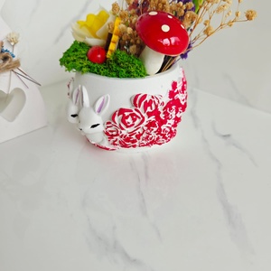 Decoratiune ghiveci cu iepurasi - casă & stil de viață - decorațiuni de casă - decorațiuni de masă și rafturi - decorațiuni de masă - Artynos.ro