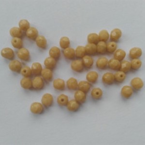 Margele cehe fatetate din sticla - 4mm - 100 buc / pachet - bej, , , ARTYNOS