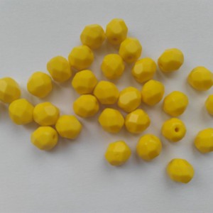 Margele cehe fatetate din sticla - 6mm - 40 buc / pachet - galben lamaie, , , ARTYNOS