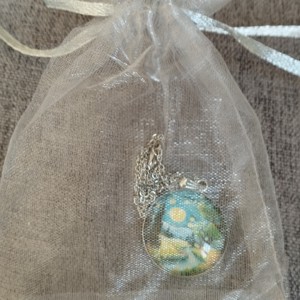 Colier din oțel medical cu lentile din sticlă și motiv Van Gogh -  - Artynos.ro