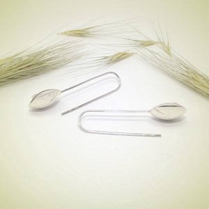 Lentilă, pereche de cercei de argint pentru femei, cu perlă naturală (EF.015) -  - Artynos.ro