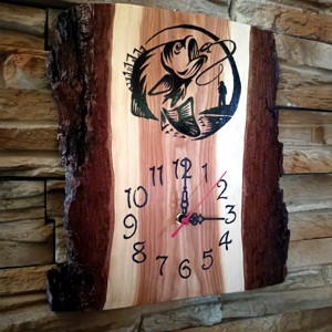 Ceas de perete Redwood pentru pescari -  - Artynos.ro