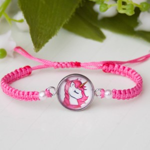 Bratara macramé impletita pentru copii - Unicorn Unicorn roz, , , ARTYNOS