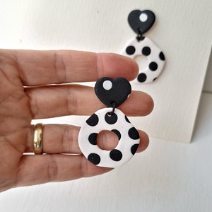 Cercei polkadots - bijuterii - cercei - cercei lungi - Artynos.ro