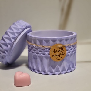 Recipient Ceramic cu Capac Înfiletabil  Design Geometric Mov Pastel - casă & stil de viață - decorațiuni de casă - decorațiuni de masă și rafturi - decorațiuni de masă - Artynos.ro