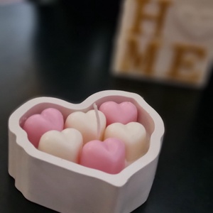 Lumanare decorativa in forma de inima cu inimioare, creatie originala, Casa & Stil de viata, Lumanari, parfumuri, arome, Lumanari artizanale, , ARTYNOS