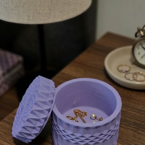 Recipient Ceramic cu Capac Înfiletabil  Design Geometric Mov Pastel - casă & stil de viață - decorațiuni de casă - decorațiuni de masă și rafturi - boluri decorative - Artynos.ro
