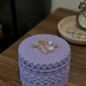 Recipient Ceramic cu Capac Înfiletabil  Design Geometric Mov Pastel - casă & stil de viață - decorațiuni de casă - decorațiuni de masă și rafturi - boluri decorative - Artynos.ro