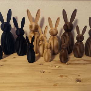 Colecția Japandi Ribbed Bunny � 4 mărimi, cu urechi verticale/pliabile - decor de sărbători - decorațiuni de paște - iepuraș de paște - Artynos.ro