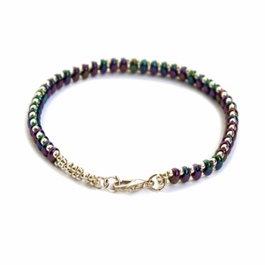 Bratara din margele superduo metalic rainbow, Bijuterii, Bratari, Bratari din margele, Confectionarea bijuteriilor, ARTYNOS