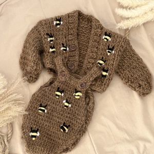 Set Pulover si Body Baby Bee Maro, Imbracaminte si moda, Haine bebelusi si copii, Pulover si cardigan copii, Impletitura, ARTYNOS