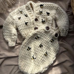 Set Pulover si Body Baby Bee Crem, Imbracaminte si moda, Haine dama, Hanorace, cardigane, Impletitura, ARTYNOS