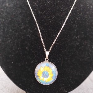 Colier din oțel medical cu lentile din sticlă și motiv Van Gogh -  - Artynos.ro