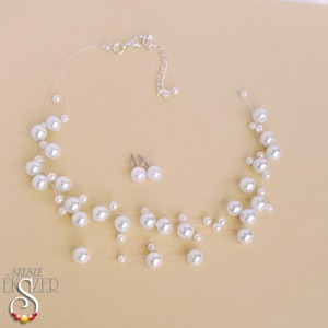 Colier elegant relaxat cu perle pentru mirese -  - Artynos.ro