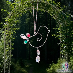 Hanging soare catcher fereastra decor "pasare", , , Daca va plac ornamentele de gradina dragute si colorate, acest pandantiv curbat din sarma poate fi ..., ARTYNOS