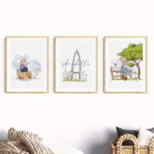 Viața la fermă, decorațiuni de perete, set poster cu monogramă, 3 bucăți -  - Artynos.ro