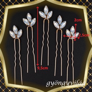 Bijuterii, ornamente de păr, catarame de păr: nuntă, mireasă, ornament de păr casual, ES-H-TŰ40a-whit opal 5pcs/pack - accesorii nuntă - ornamente de păr de nuntă - ac de păr mireasă - Artynos.ro