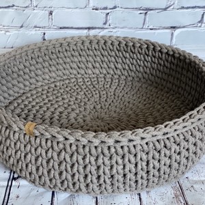 Pat pentru pisici, câini - bej închis, piele de căprioară -  - Artynos.ro