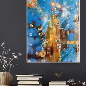Turnul haosului pictură abstractă pe pânză. Lucrări de Zsolt Böszörményi Kovács -  - Artynos.ro