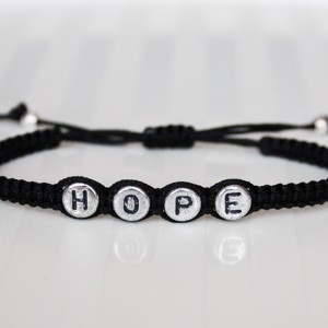 Bratara macramé impletita - Hope cu litere negre, , , ARTYNOS