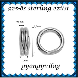 Fermoar pentru bijuterii din argint 925: cerc dublu ESZK D 3,2x0,5 4 buc/pachet -  - Artynos.ro