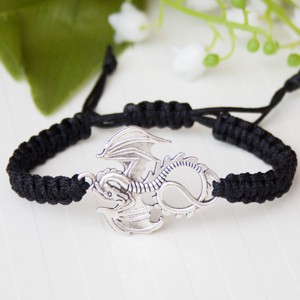 Bratara Makramé - Dragon negru, , , Bratara este realizata din fir gros de 1,5 mm cu noduri macramé. Se inchide cu o incuietoare glisan..., ARTYNOS
