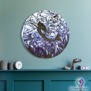 Silueta sirena violet sticla mozaic perete imagine, , , ARTYNOS