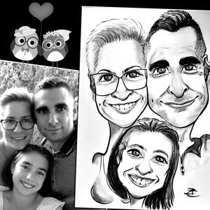 Caricatura de familie pentru 3 persoane, , Altele, ARTYNOS